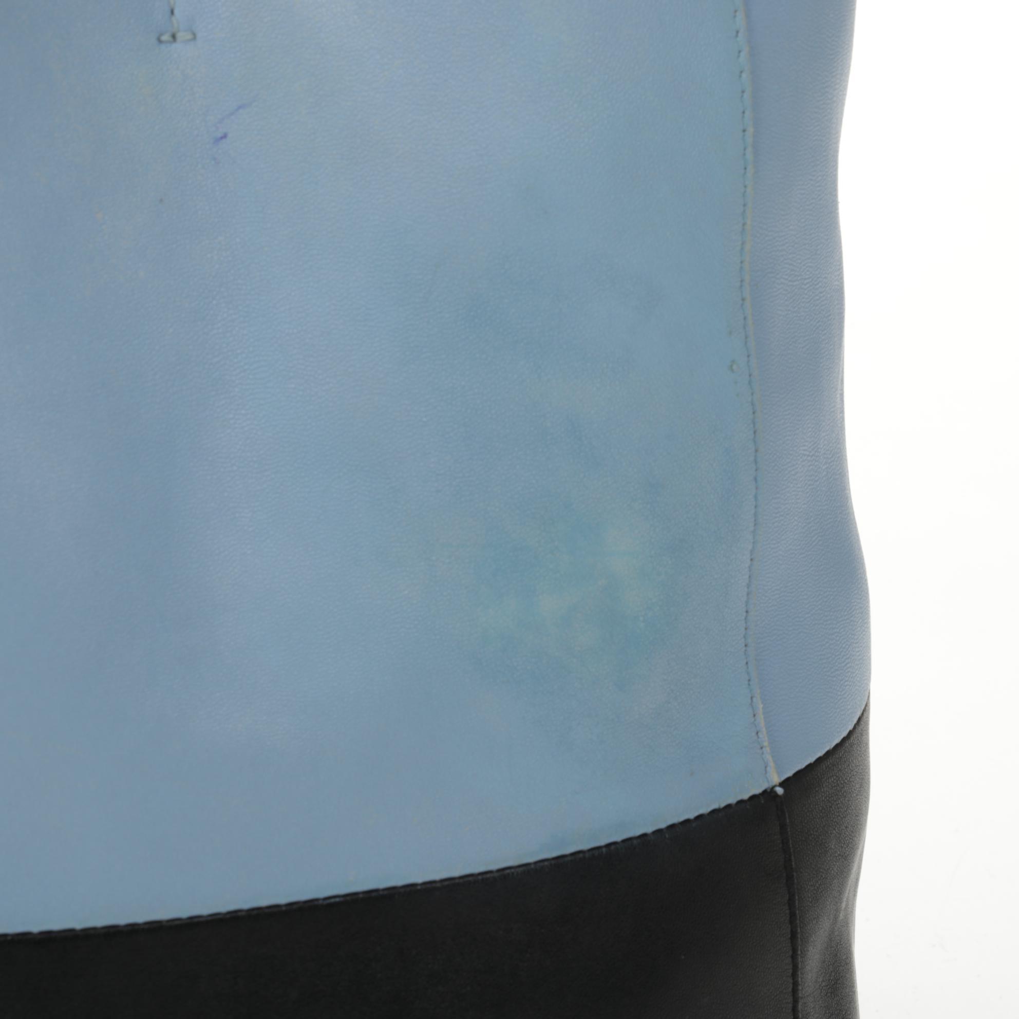 Céline Cabas Phantom Tote in Color Block Powder Blue and Navy Leather