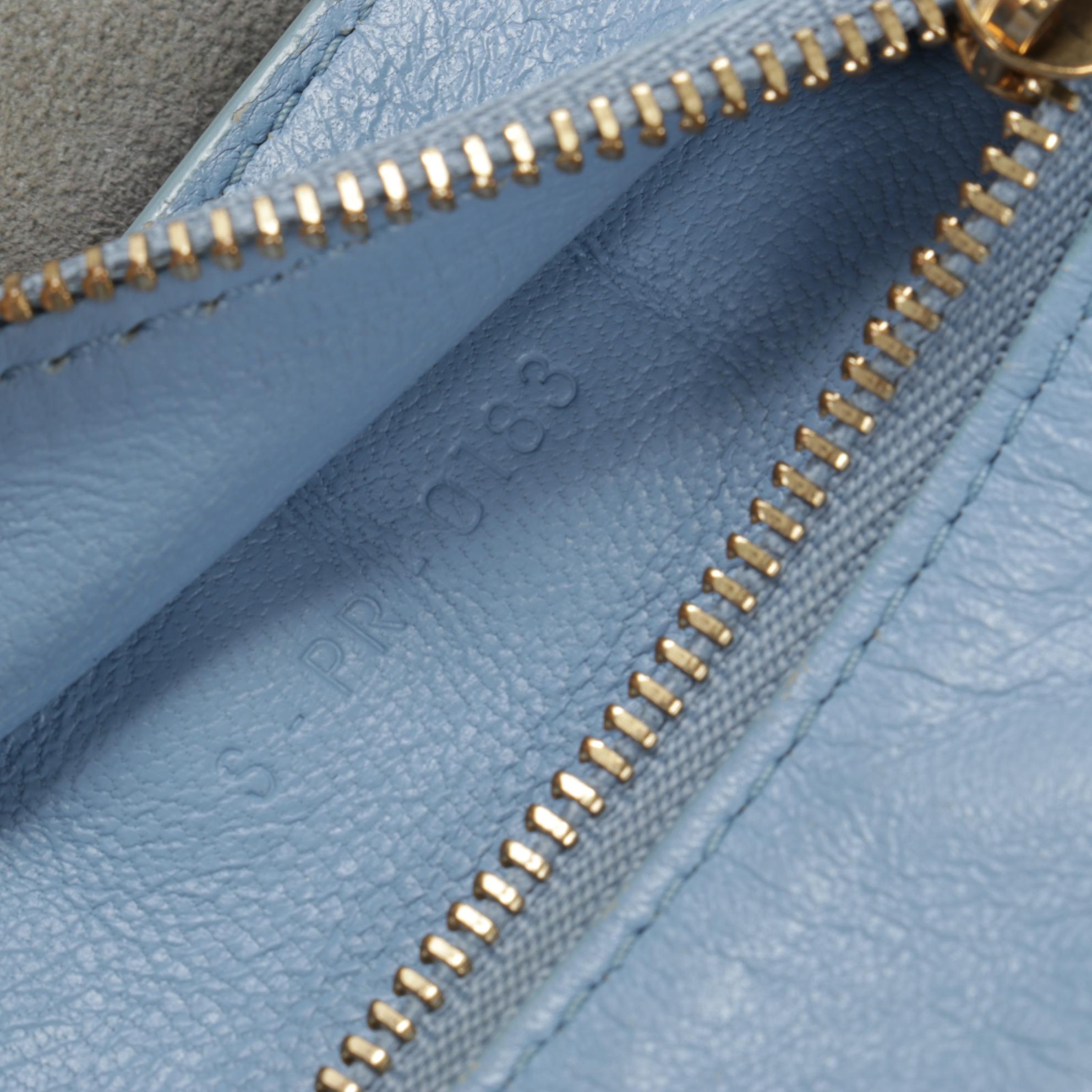 Céline Cabas Phantom Tote in Color Block Powder Blue and Navy Leather