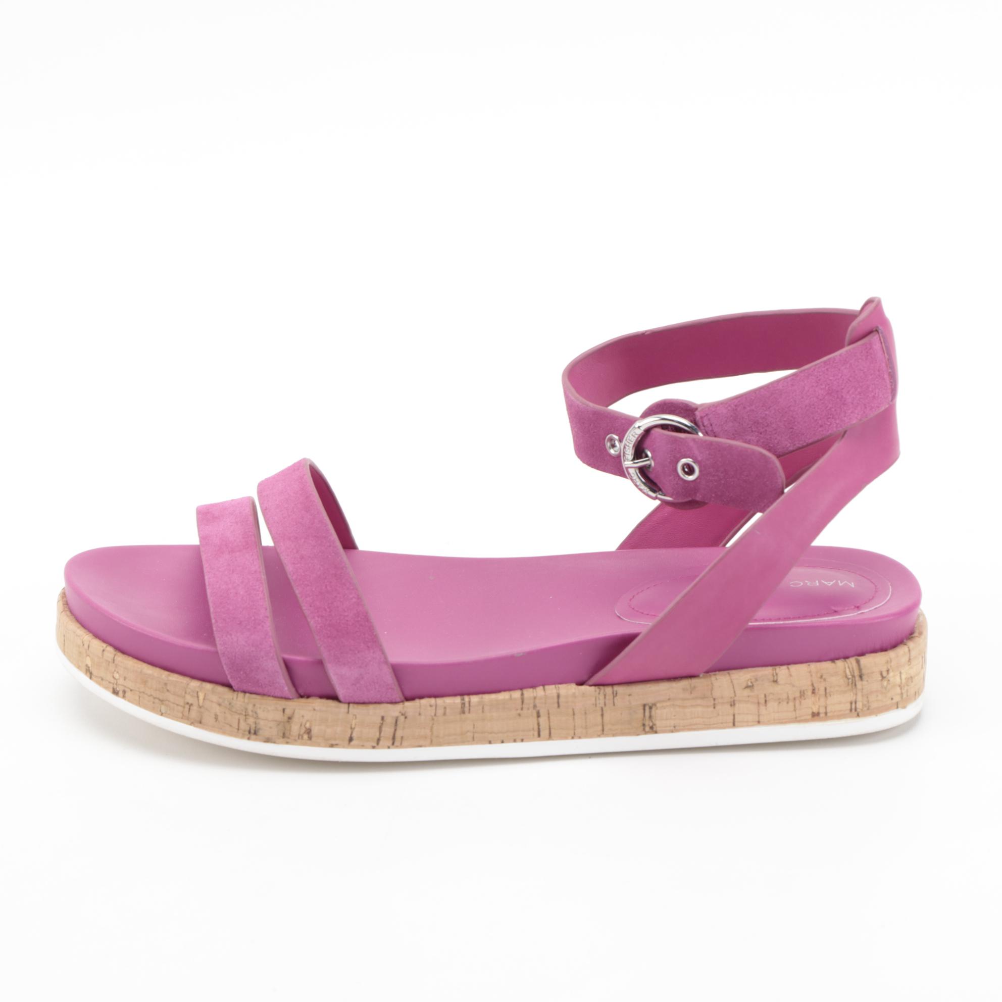 Marc Fisher Magenta Suede Verily Sandals with Bobs Blush Desert Kiss Sandals