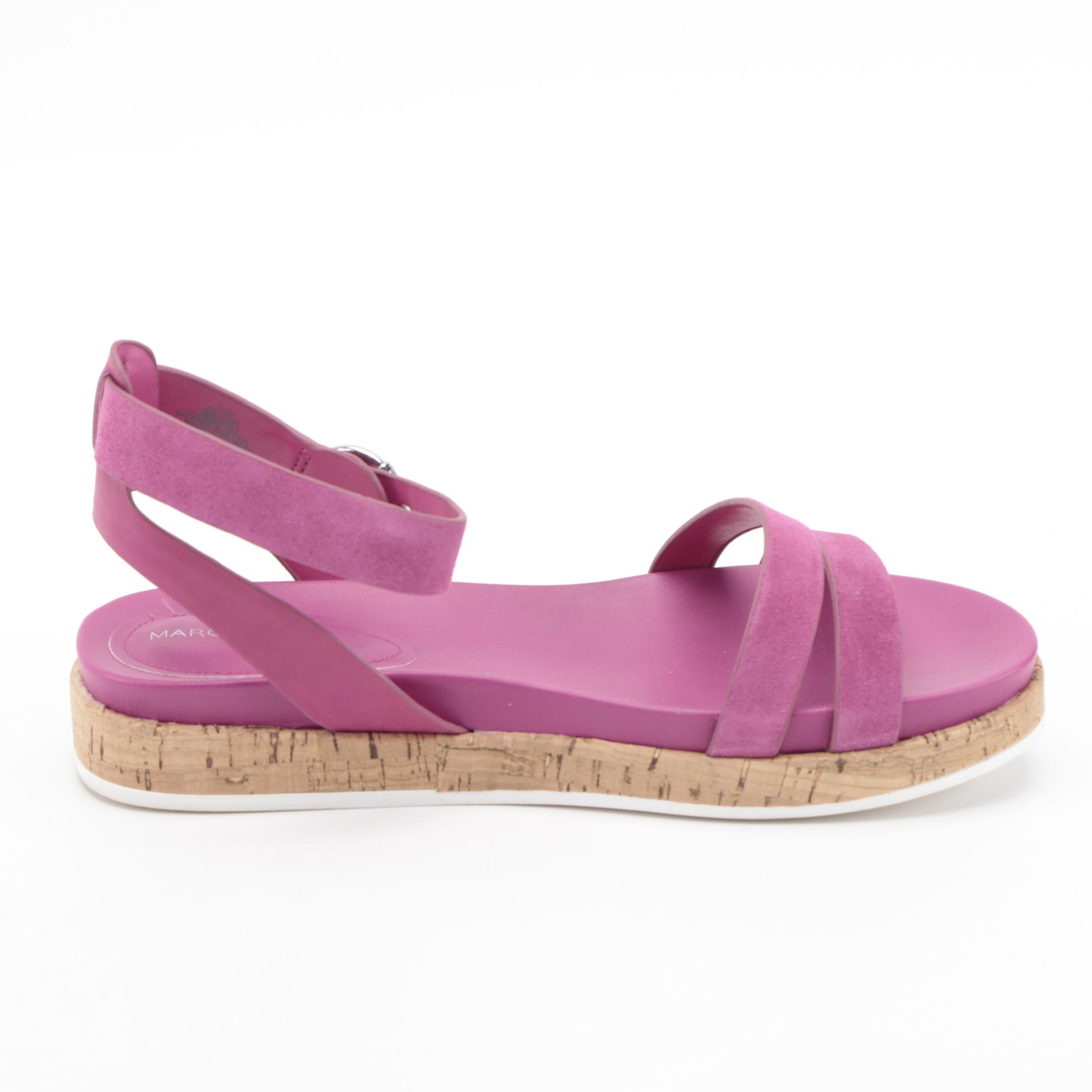 Marc Fisher Magenta Suede Verily Sandals with Bobs Blush Desert Kiss Sandals