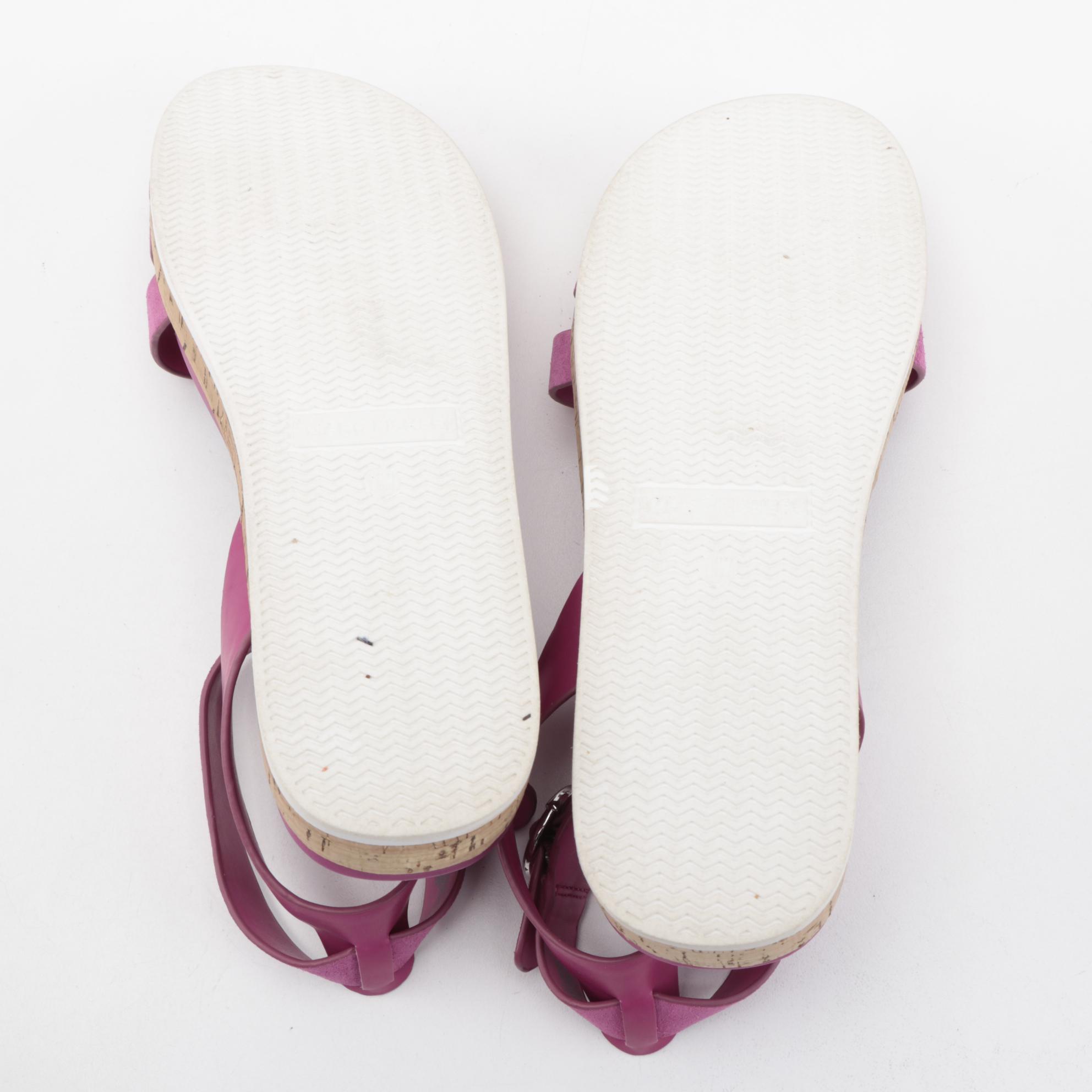 Marc Fisher Magenta Suede Verily Sandals with Bobs Blush Desert Kiss Sandals