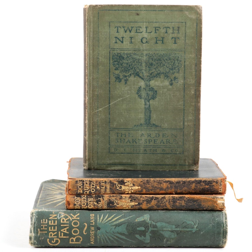 "The Green Fairy Book" by Andrew Lang with "Don Quixote" and "Twelfth Night"