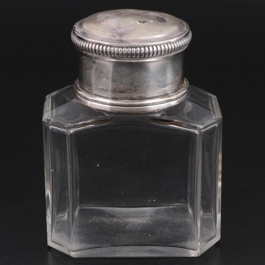 Tetard Freres French Sterling Silver and Glass Dresser Bottle, Early-Mid 20th C.