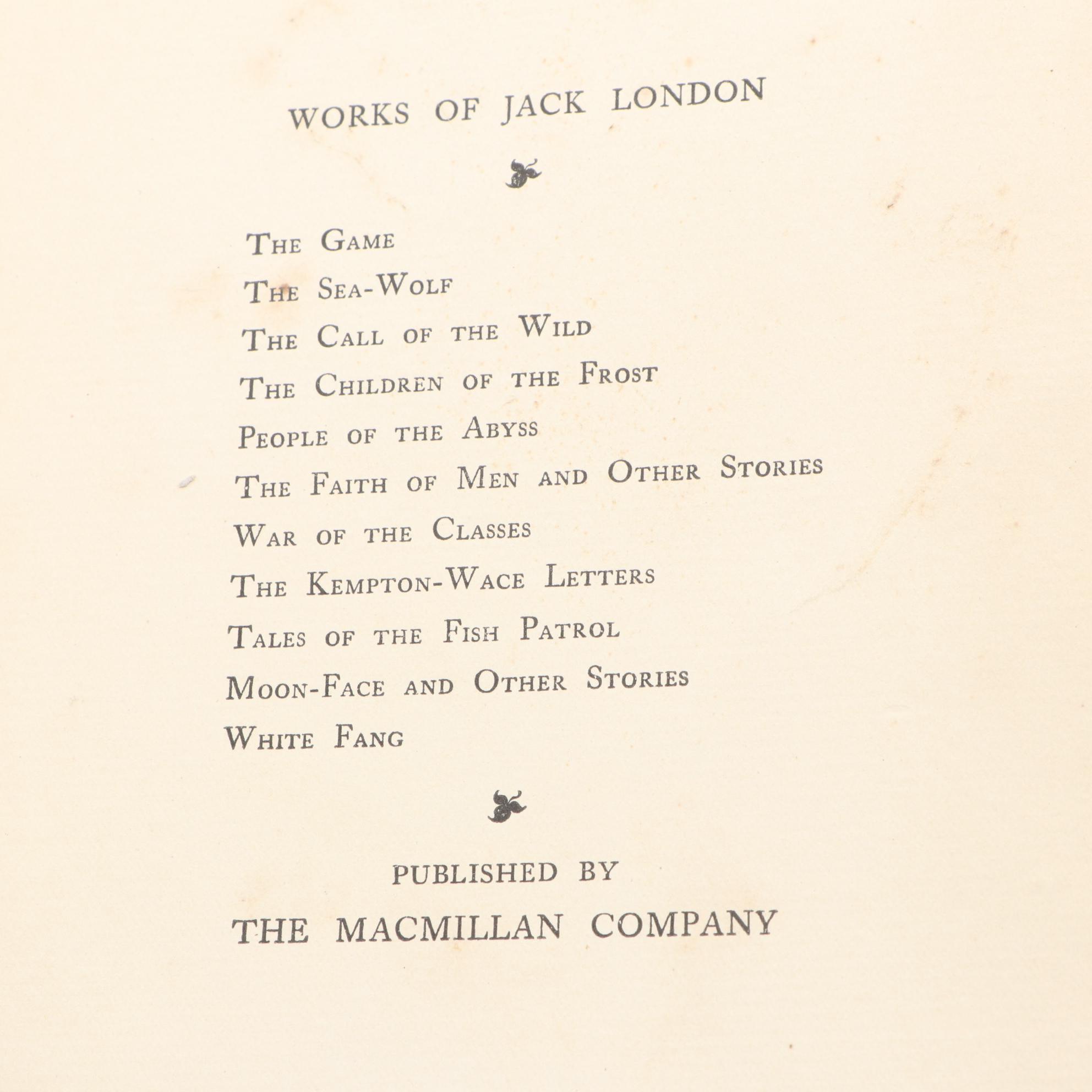 First Edition, First Printing "White Fang" by Jack London, 1906