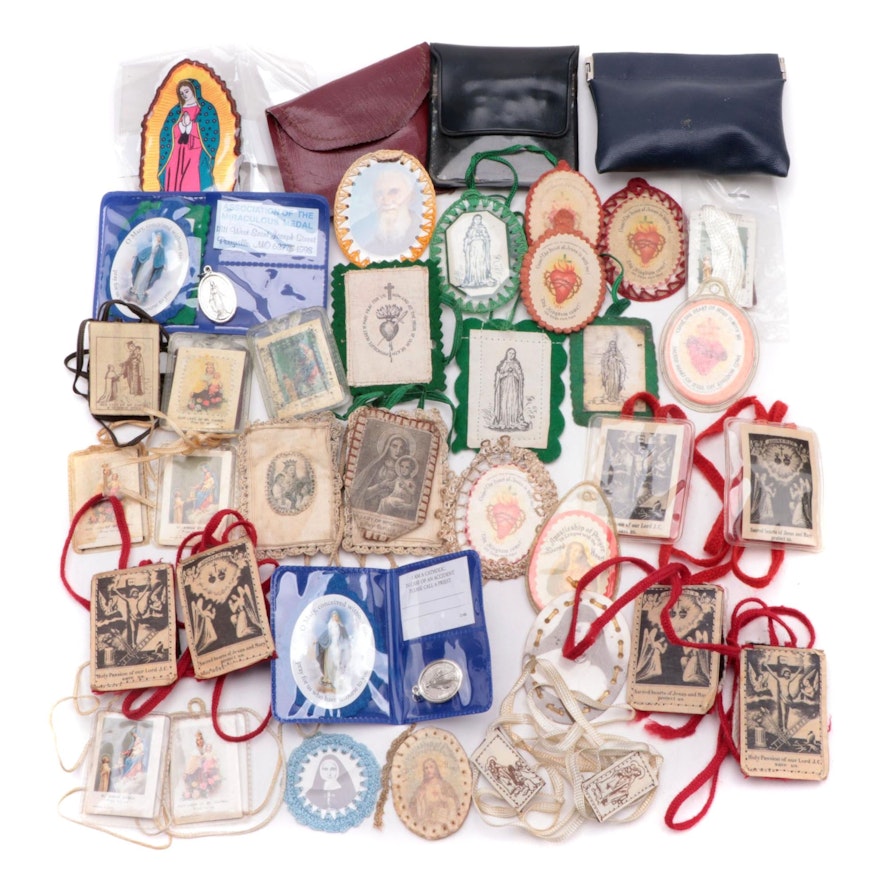 Catholic Scapulars, Medals and Other Items, Early to Mid-20th Century