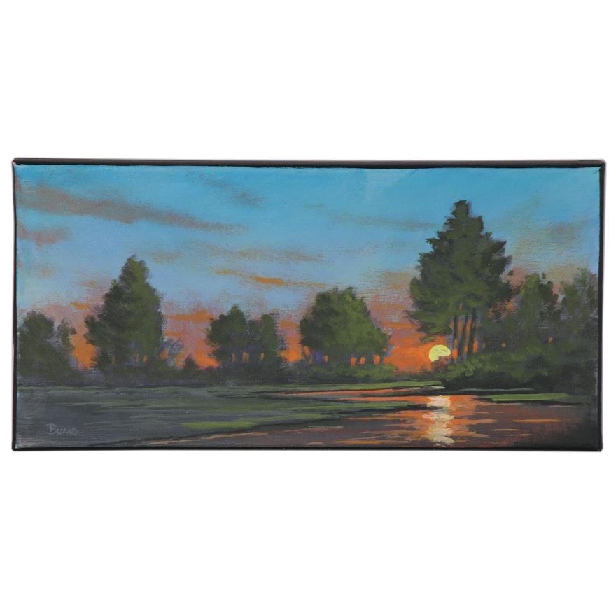 Douglas Johnpeer Oil Painting "Creek Light," 2020