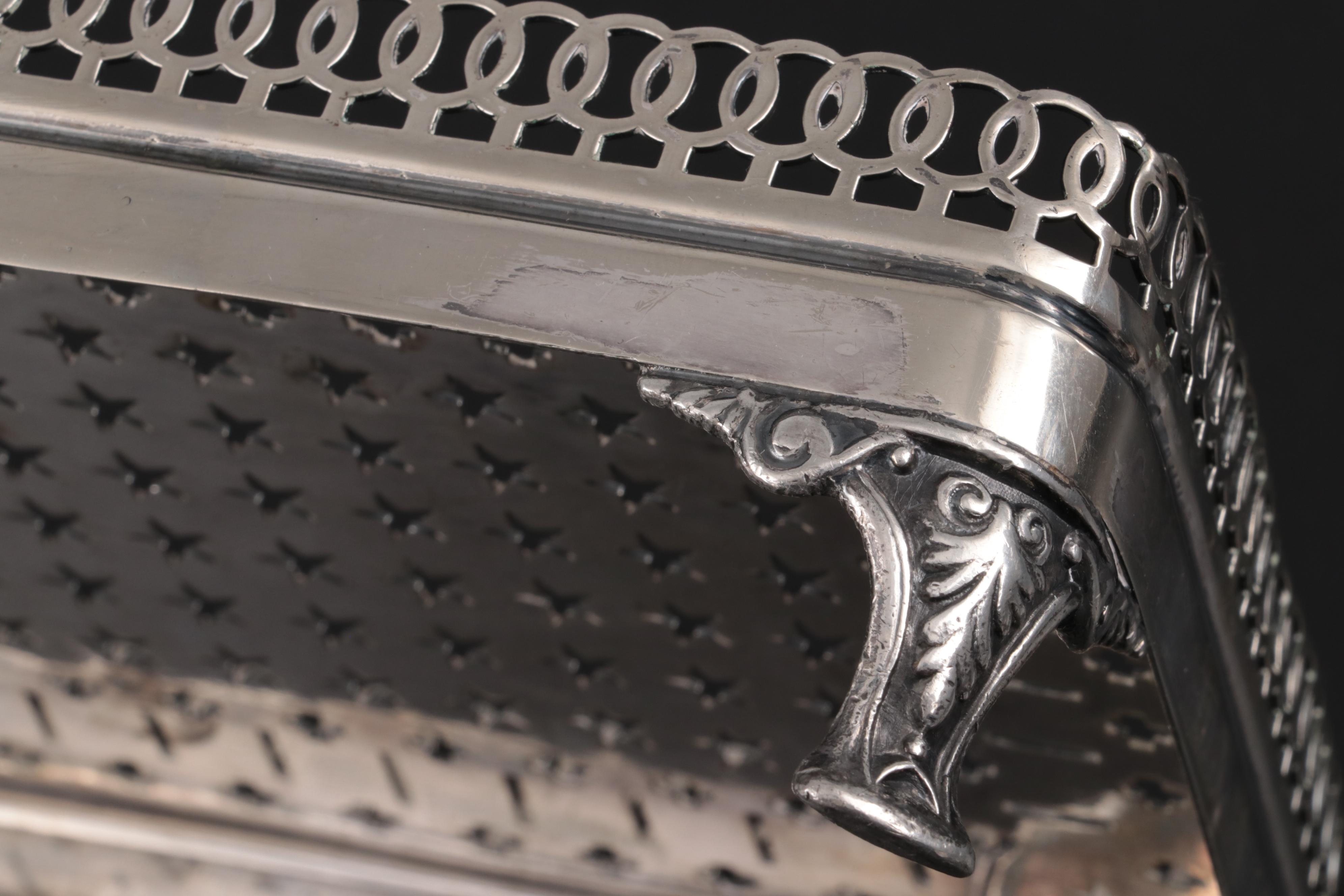 Gotham Silver Co. Silver Plate Footed Gallery Trays, c. 1920-1950