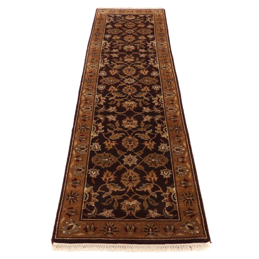 2'5 x 9'9 Hand-Knotted Indo-Persian Tabriz Carpet Runner, 2000s