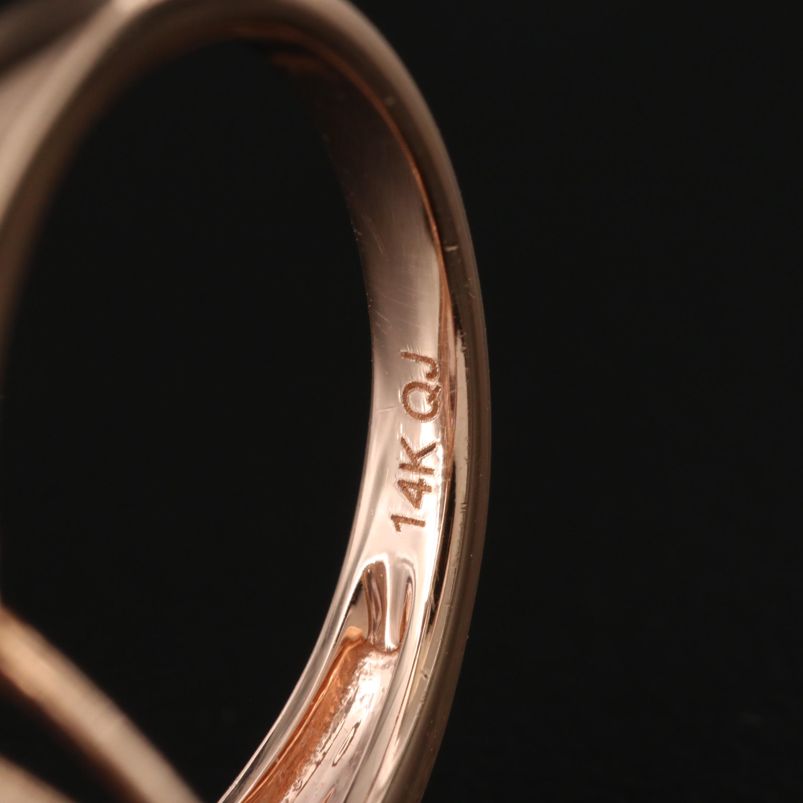 14K Rose Gold 4.00 CT Morganite and Sapphire Ring