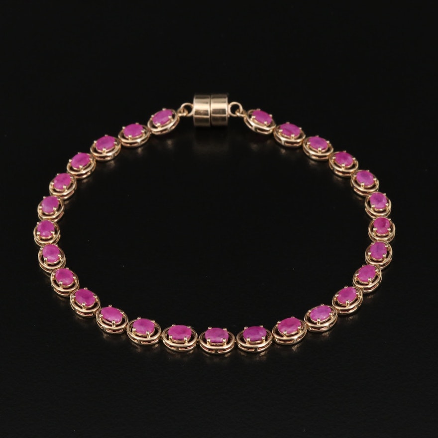 9K Ruby Link Bracelet