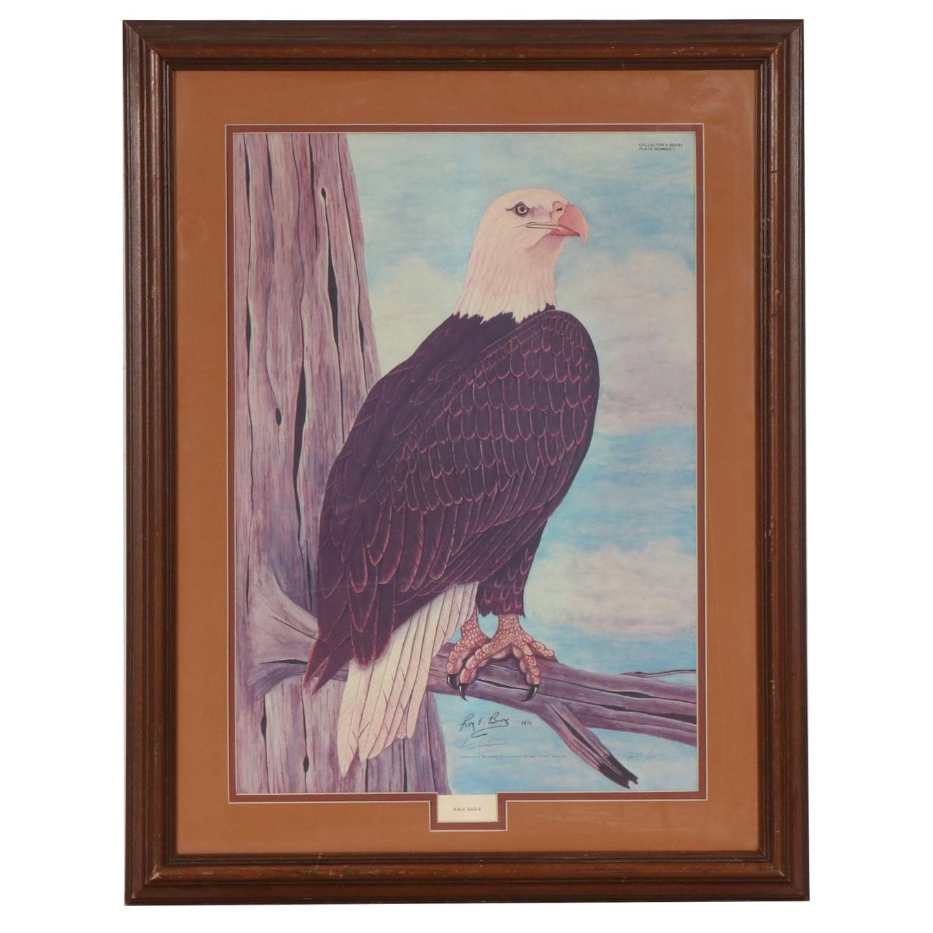 Roy E. Boone Offset Lithograph "Bald Eagle," circa 1973
