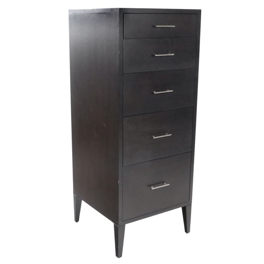 Modernist Style Hardwood-Veneered Five-Drawer Chest