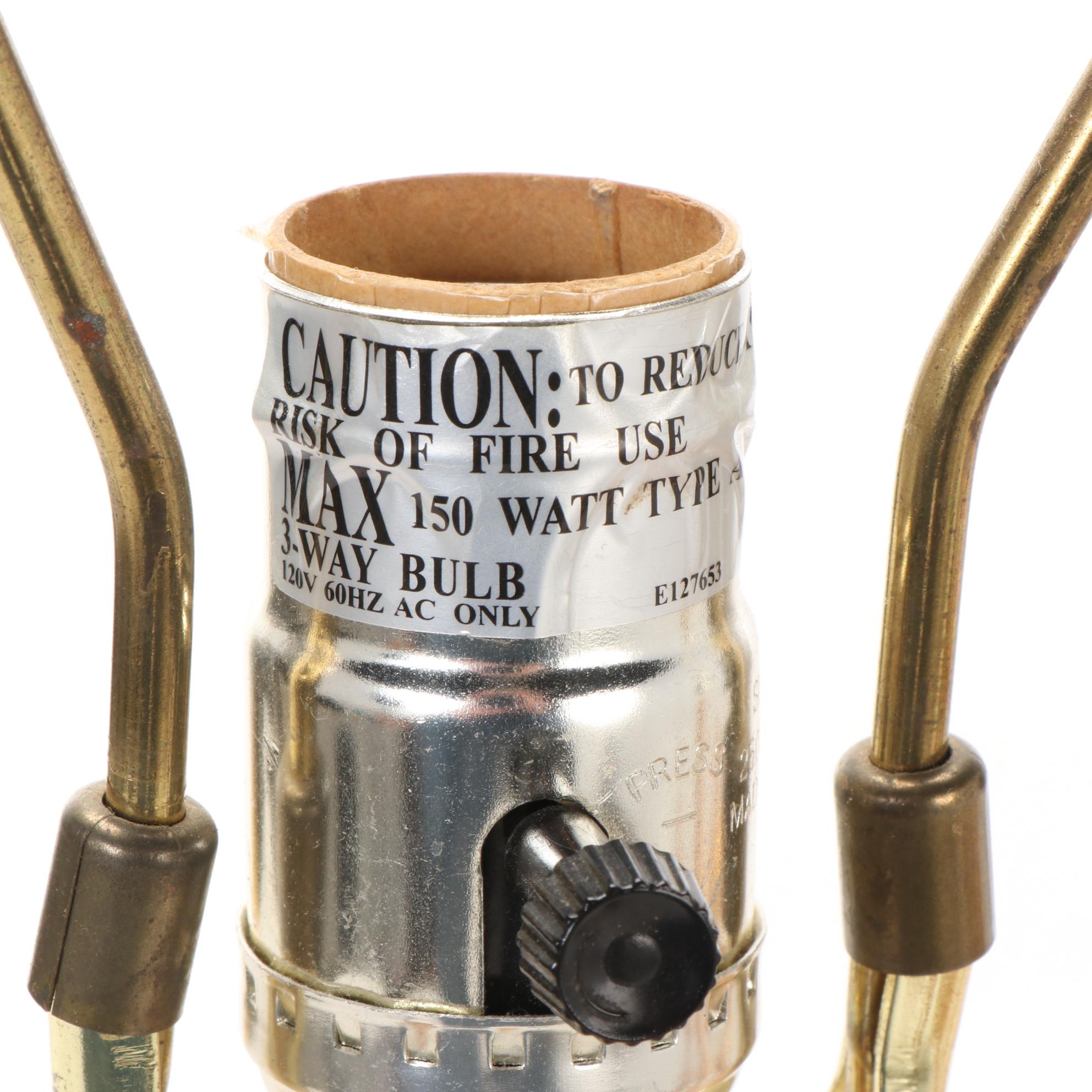 Pair of Modernist Style Gilt Metal Cage Table Lamps