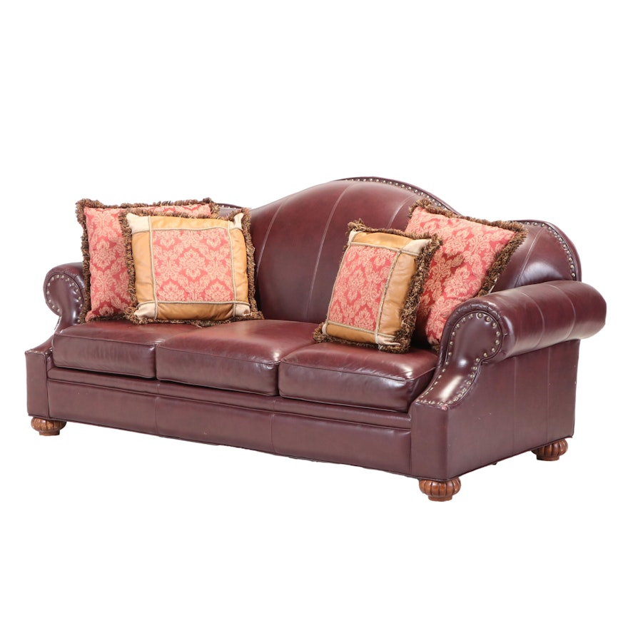 Bob Timberlake Three-Seat  Leather Sofa with Nailhead Trim