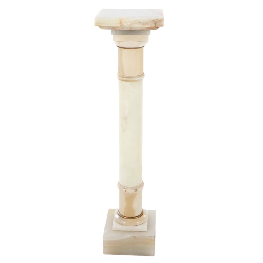 Neoclassical Style Onyx Pedestal with Rotating Top