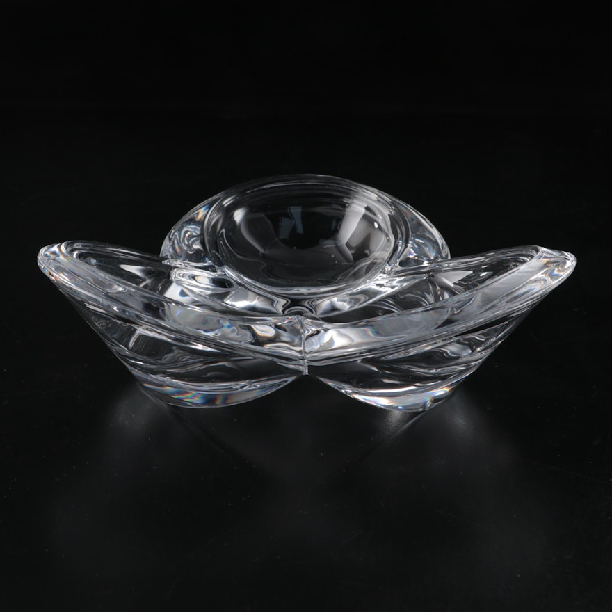 Daum of France "Roc 23" Hand Cut Glass Ashtray, Late 20th Century