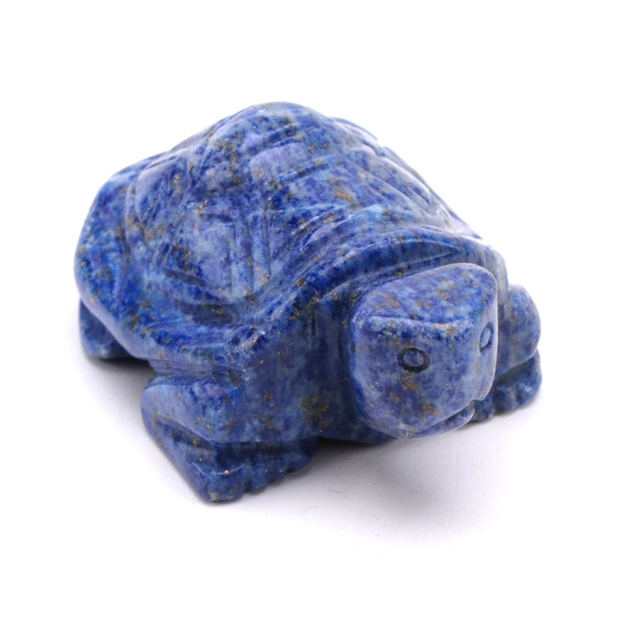 Carved Lapis Lazuli Turtle Figurine