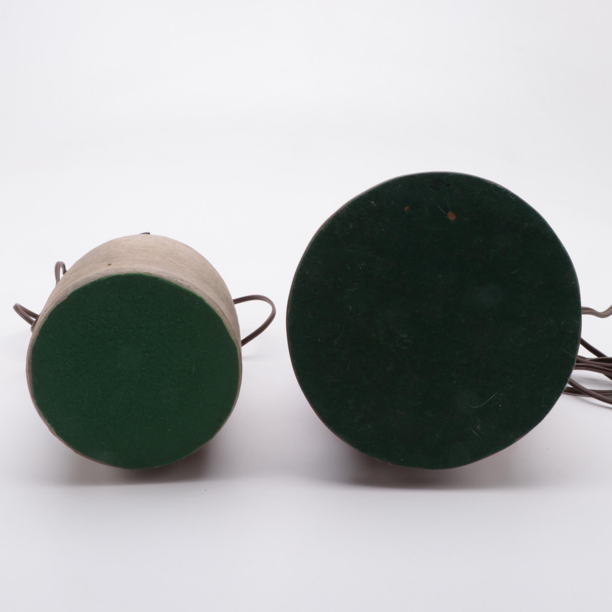 Salt Glazed Pottery Crock Table Lamps, Early to Mid 20th Century