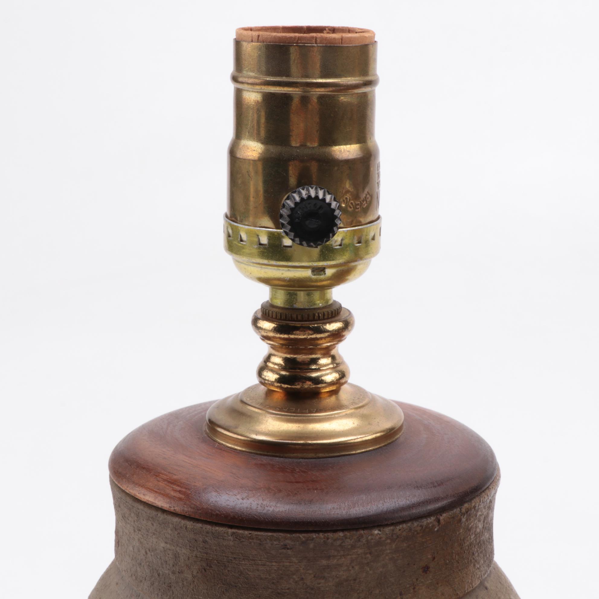 Salt Glazed Pottery Crock Table Lamps, Early to Mid 20th Century