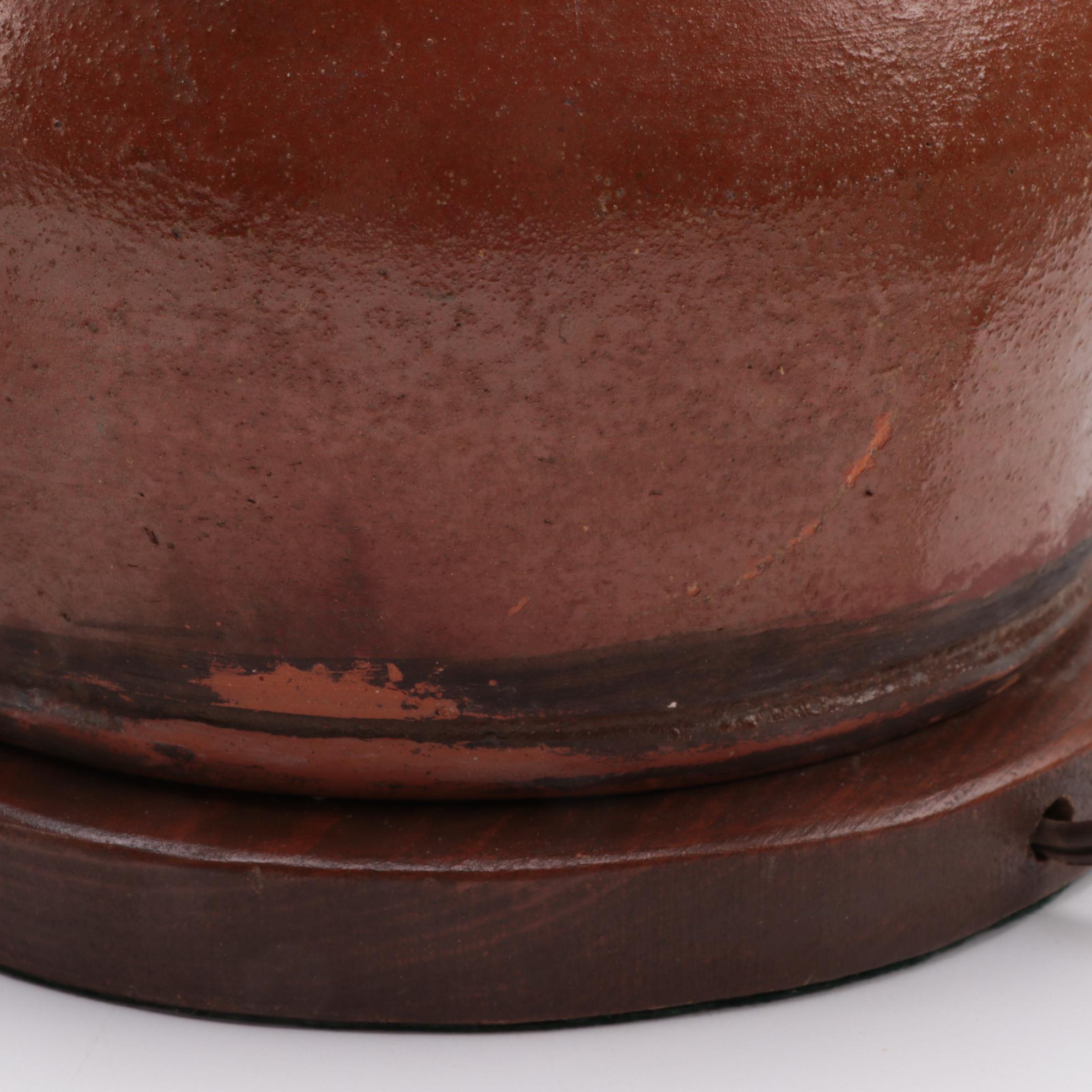 Salt Glazed Pottery Crock Table Lamps, Early to Mid 20th Century