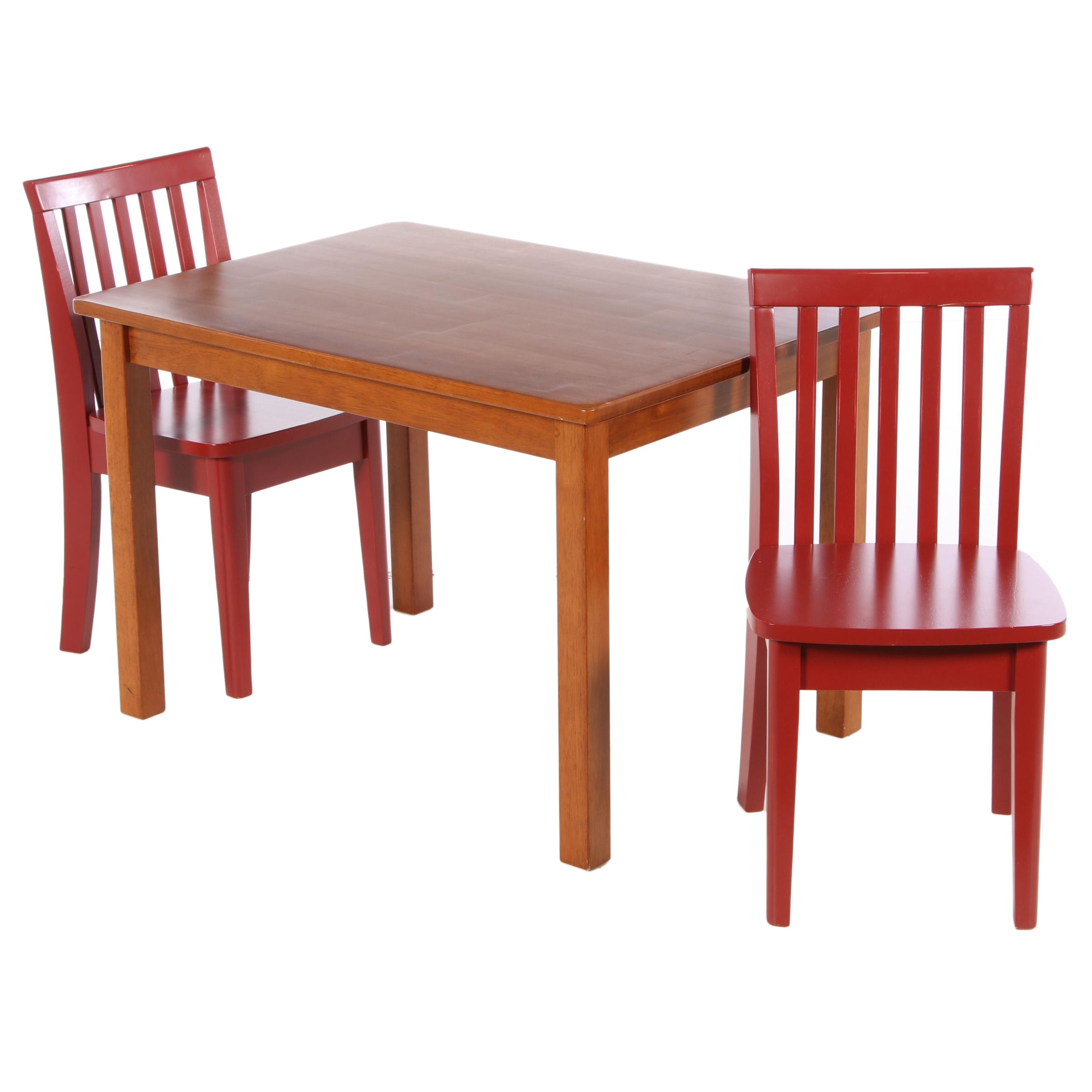 Pottery Barn Kids "Carolina" Play Table and Painted Wood Chairs