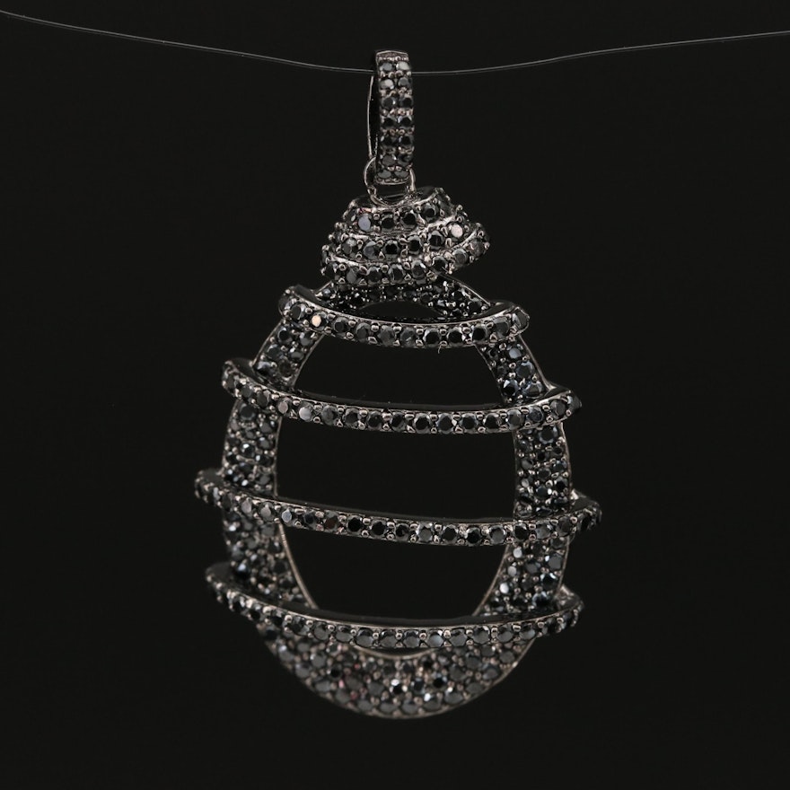 Sterling Spinel Openwork Pendant