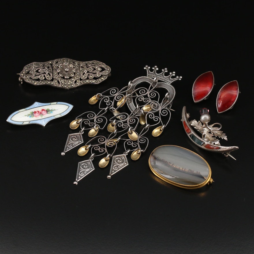 Vintage Jewelry Featuring Norwegian Solje and Victorian Scottish Brooches