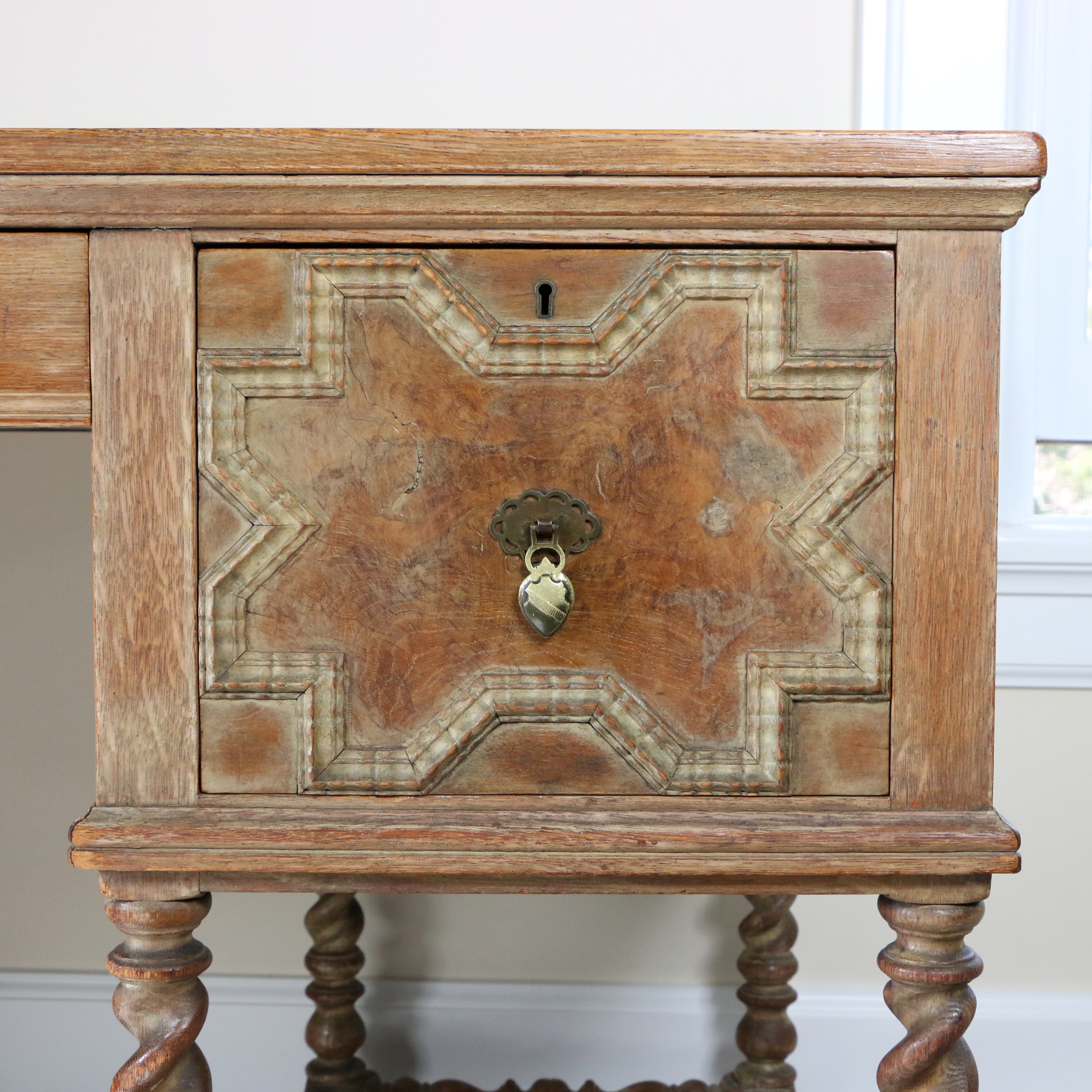 W. & J. Sloane Jacobean Style Oak Desk