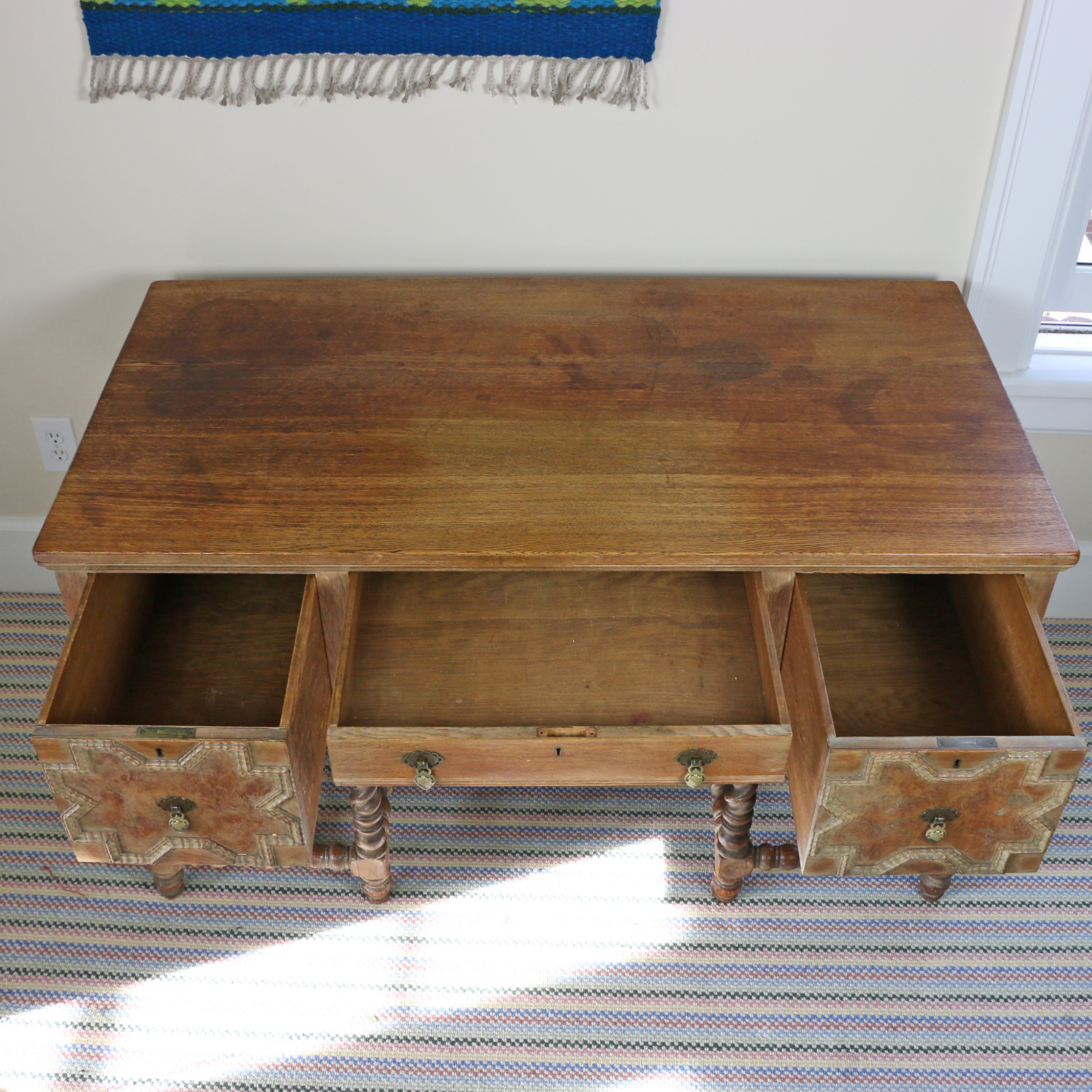 W. & J. Sloane Jacobean Style Oak Desk