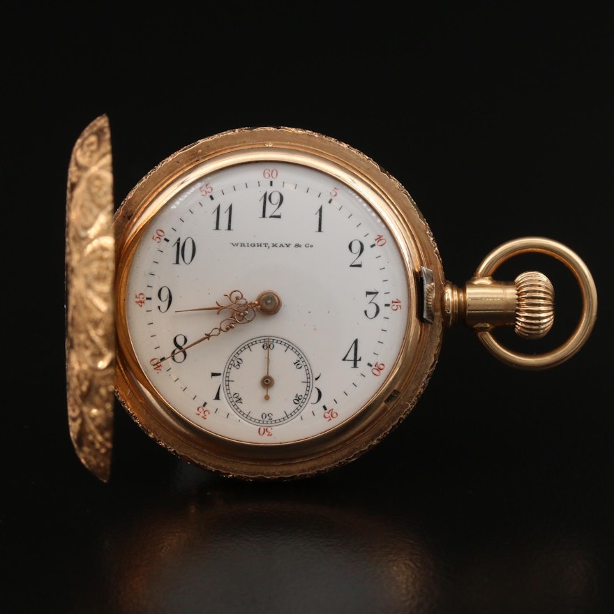 Wright, Kay & Co. 14K Pocket Watch