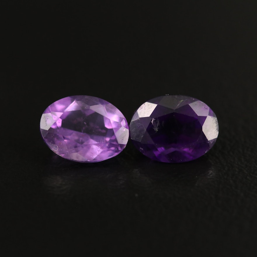 Loose 2.41 CTW Matched Pair of Amethysts