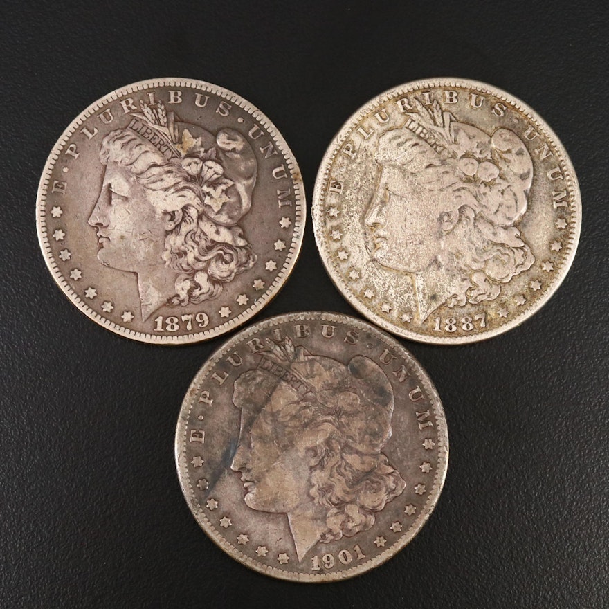 Three Morgan Silver Dollars