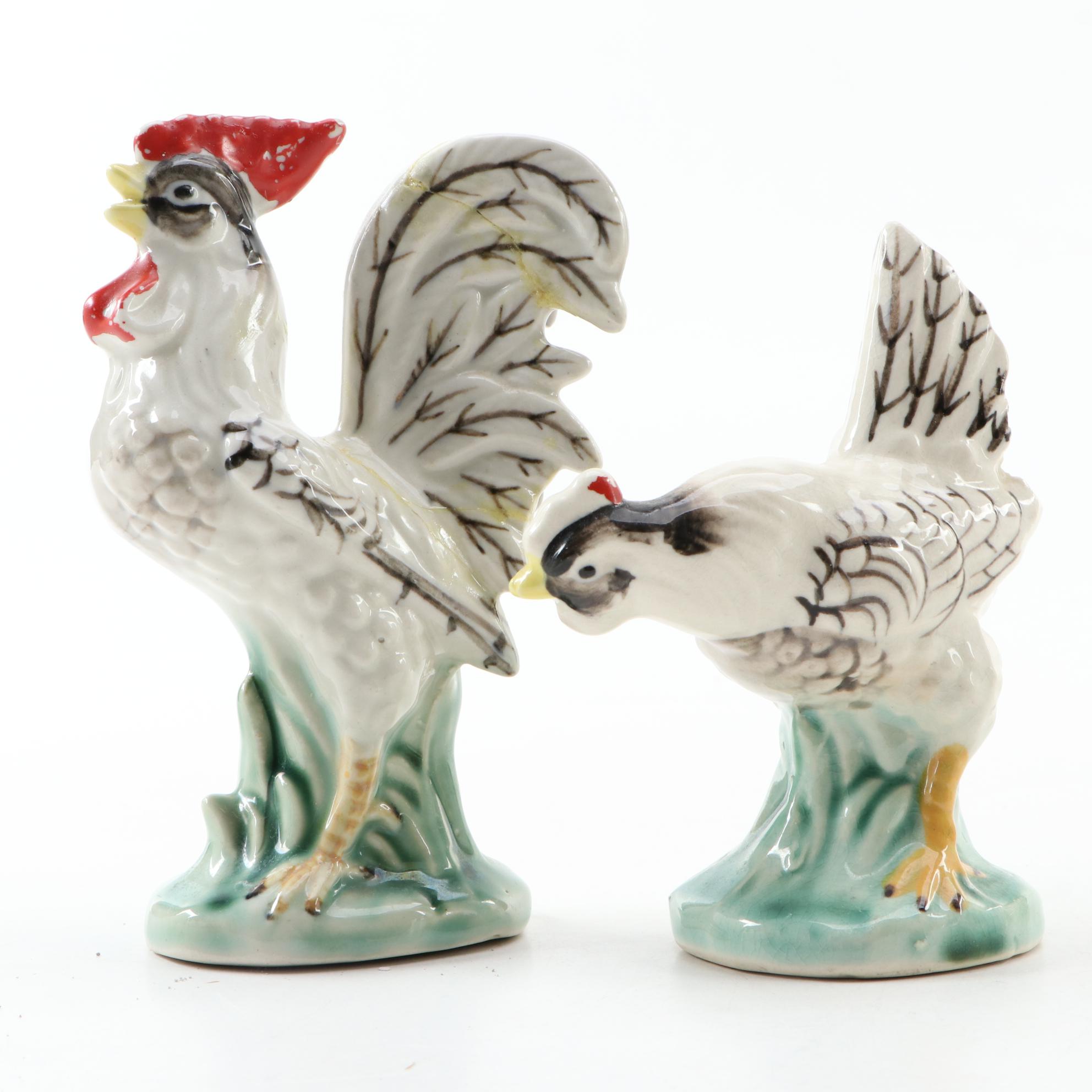Kemple "Hen on Basket" Milk Glass Dish and Other Figurines