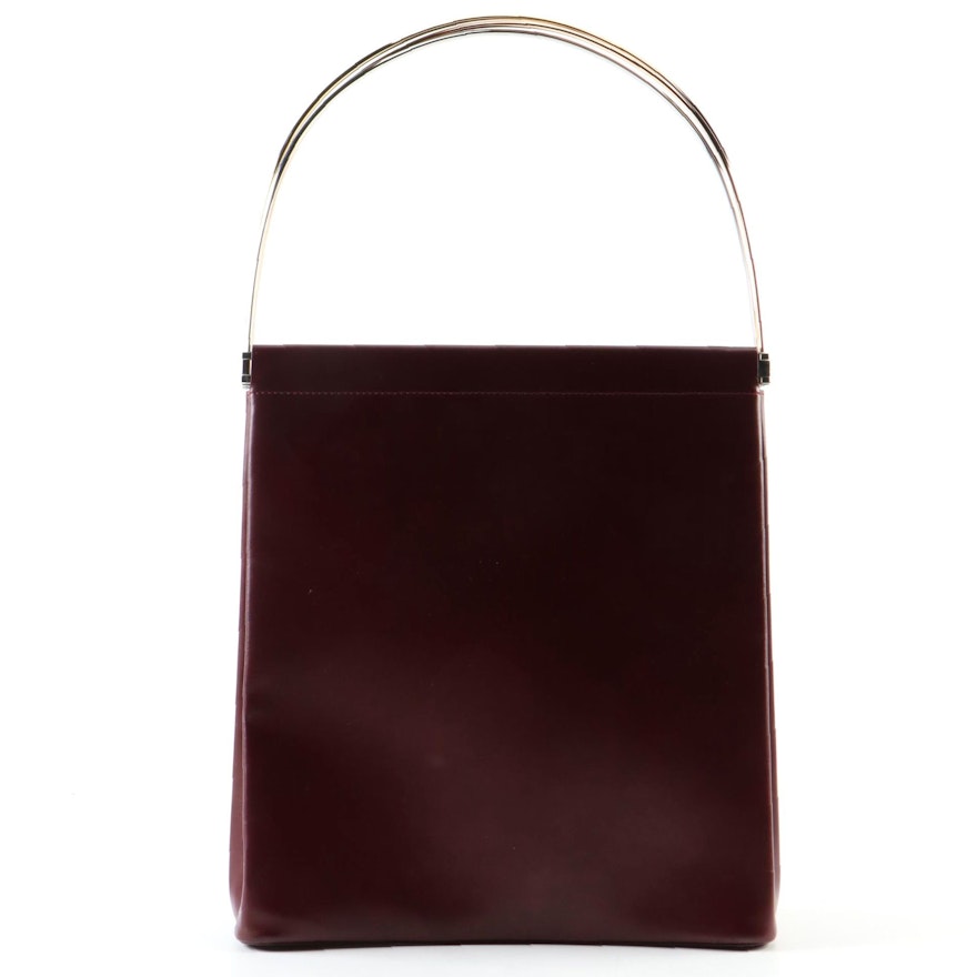 Must de Cartier Trinity Burgundy Leather Top Handle Bag