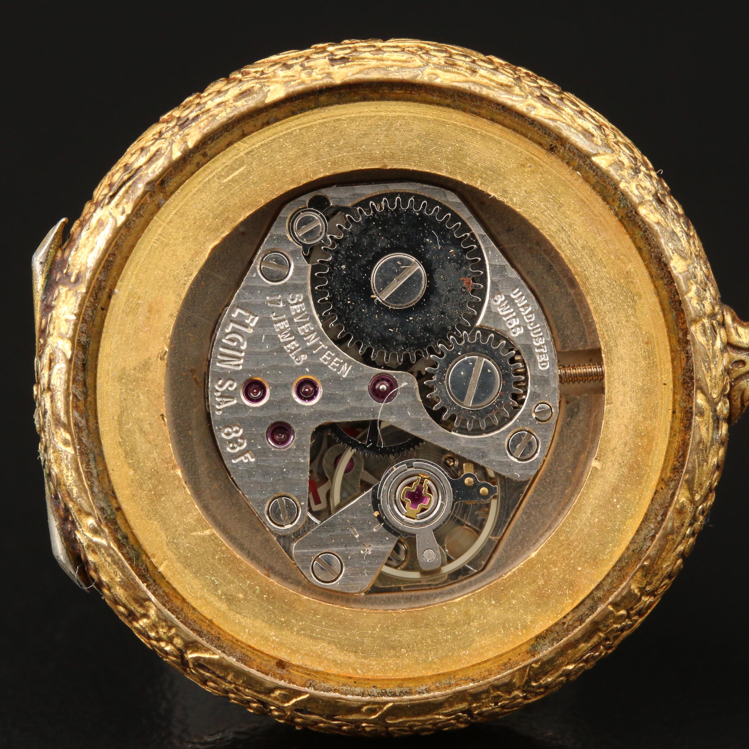 Elgin Mickey Mouse Pendant Watch on Gold Filled Chain