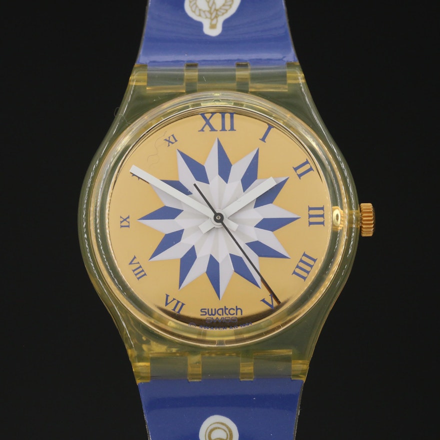Swiss Swatch "Blue Anchorage" Wristwatch