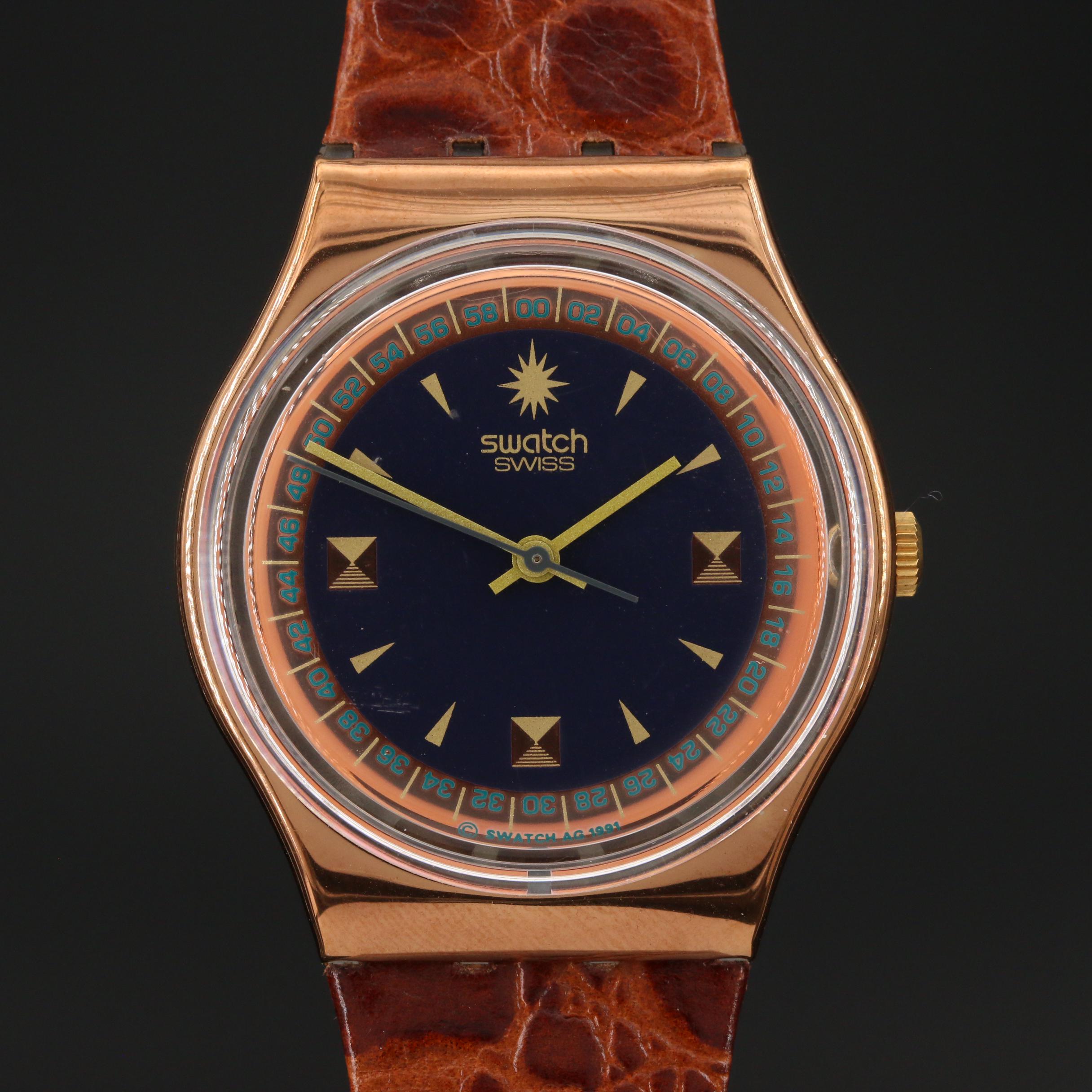 Vintage "Copper and Black" Swiss Swatch Watch