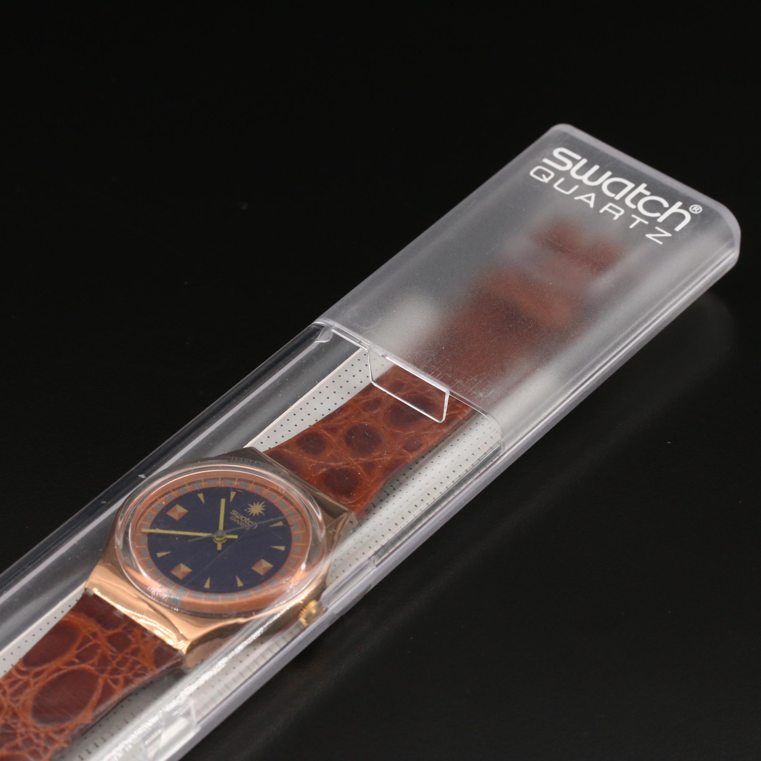 Vintage "Copper and Black" Swiss Swatch Watch
