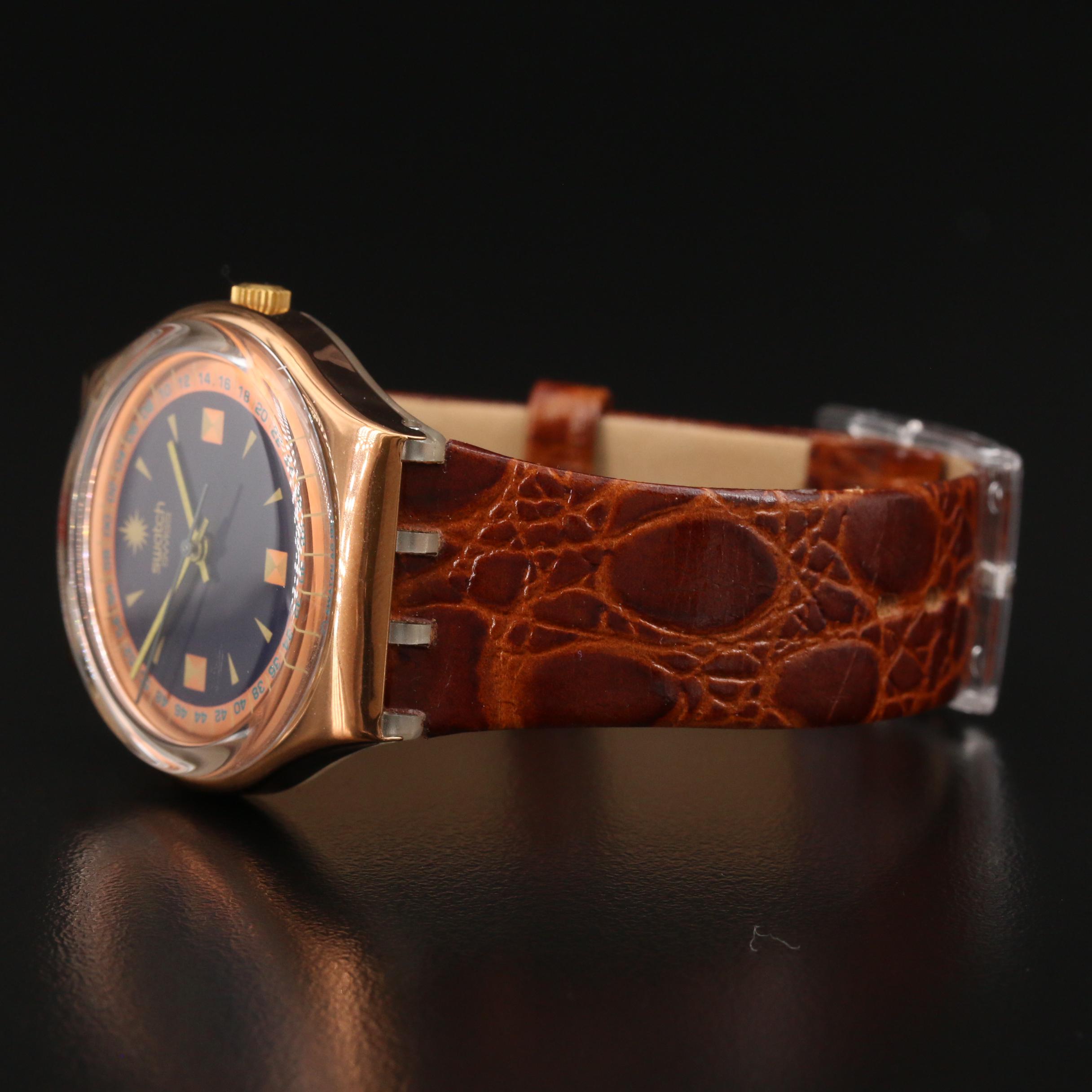 Vintage "Copper and Black" Swiss Swatch Watch
