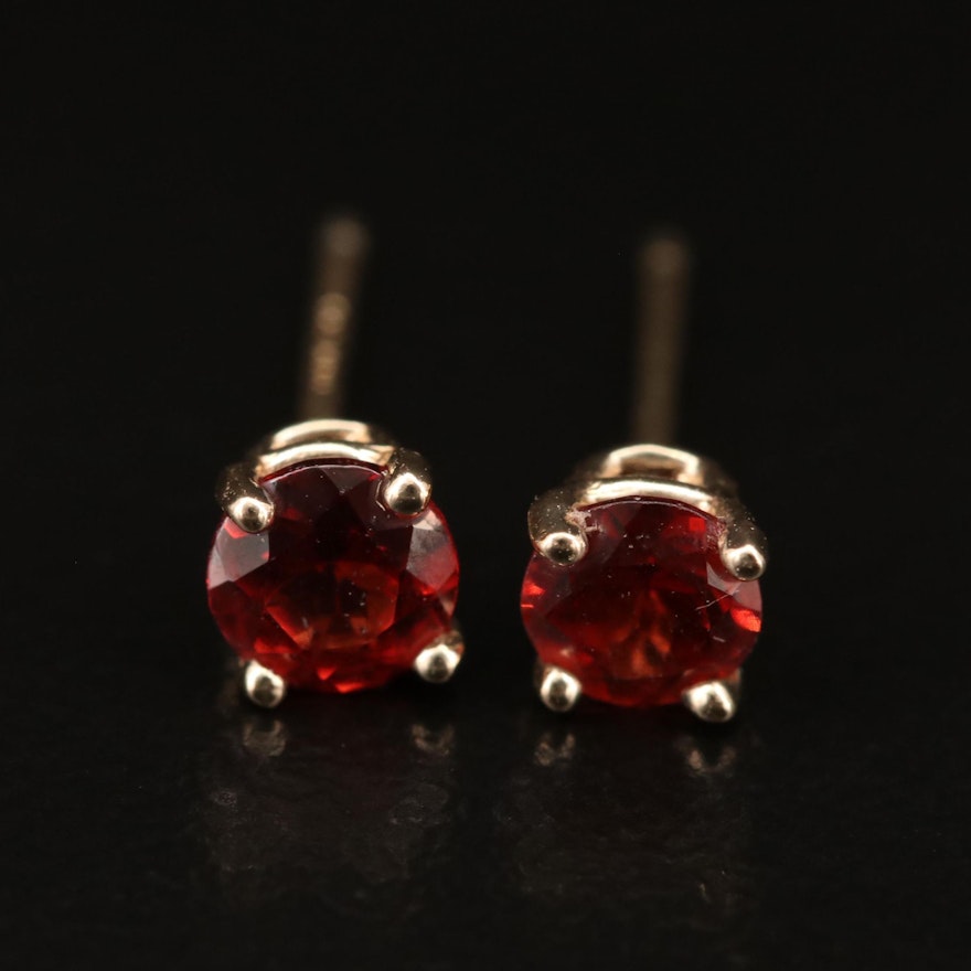 14K Garnet Stud Earrings