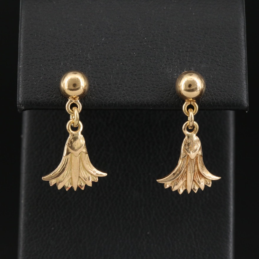 Egyptian 18K Papyrus Earrings