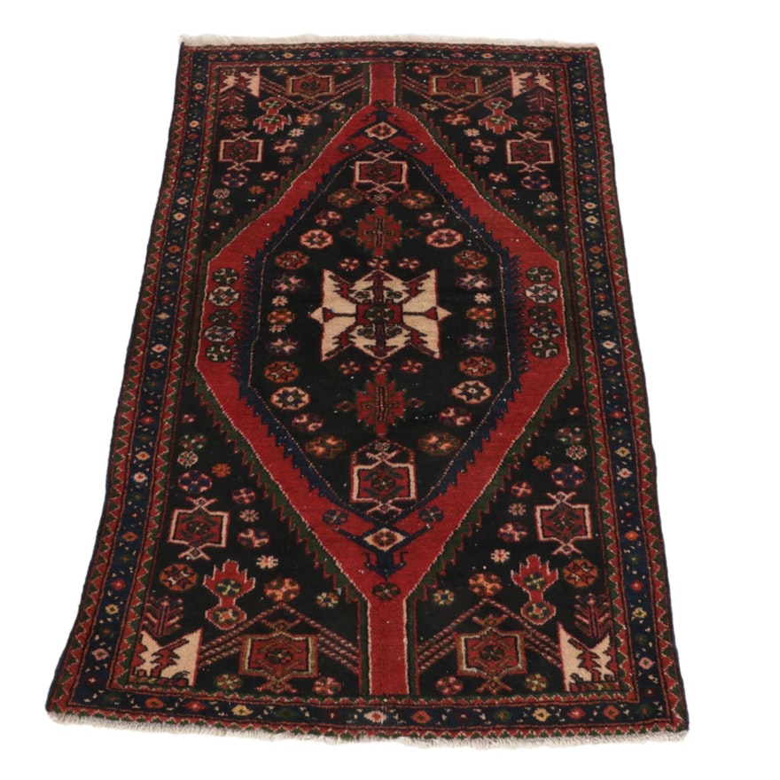 3'5 x 5'10 Hand-Knotted Persian Zanjan Accent Rug, 1960s