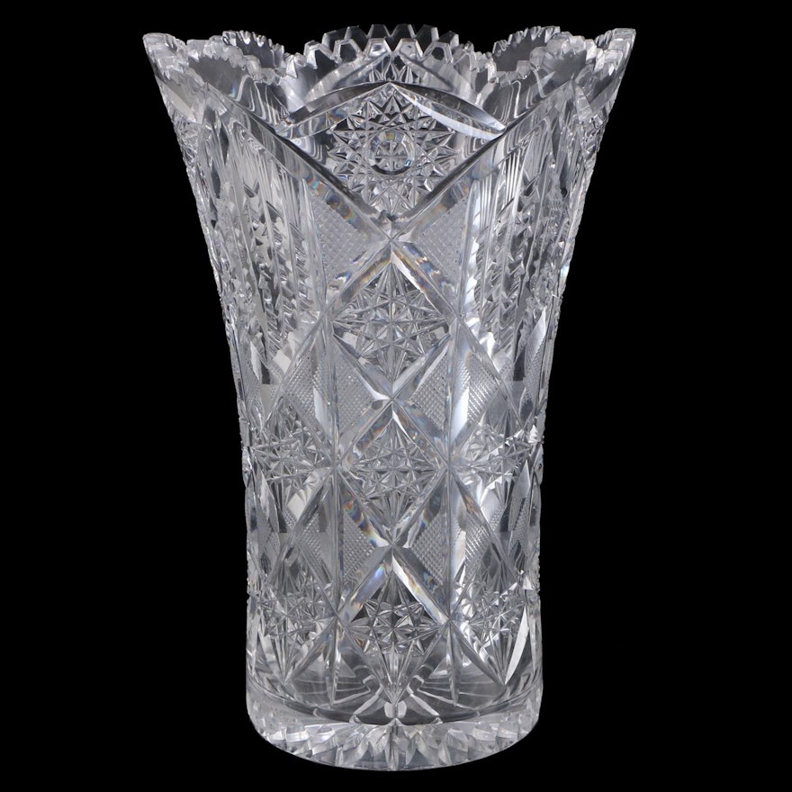 American Brilliant Cut Glass Vase, Late 19th/Early 20th Century