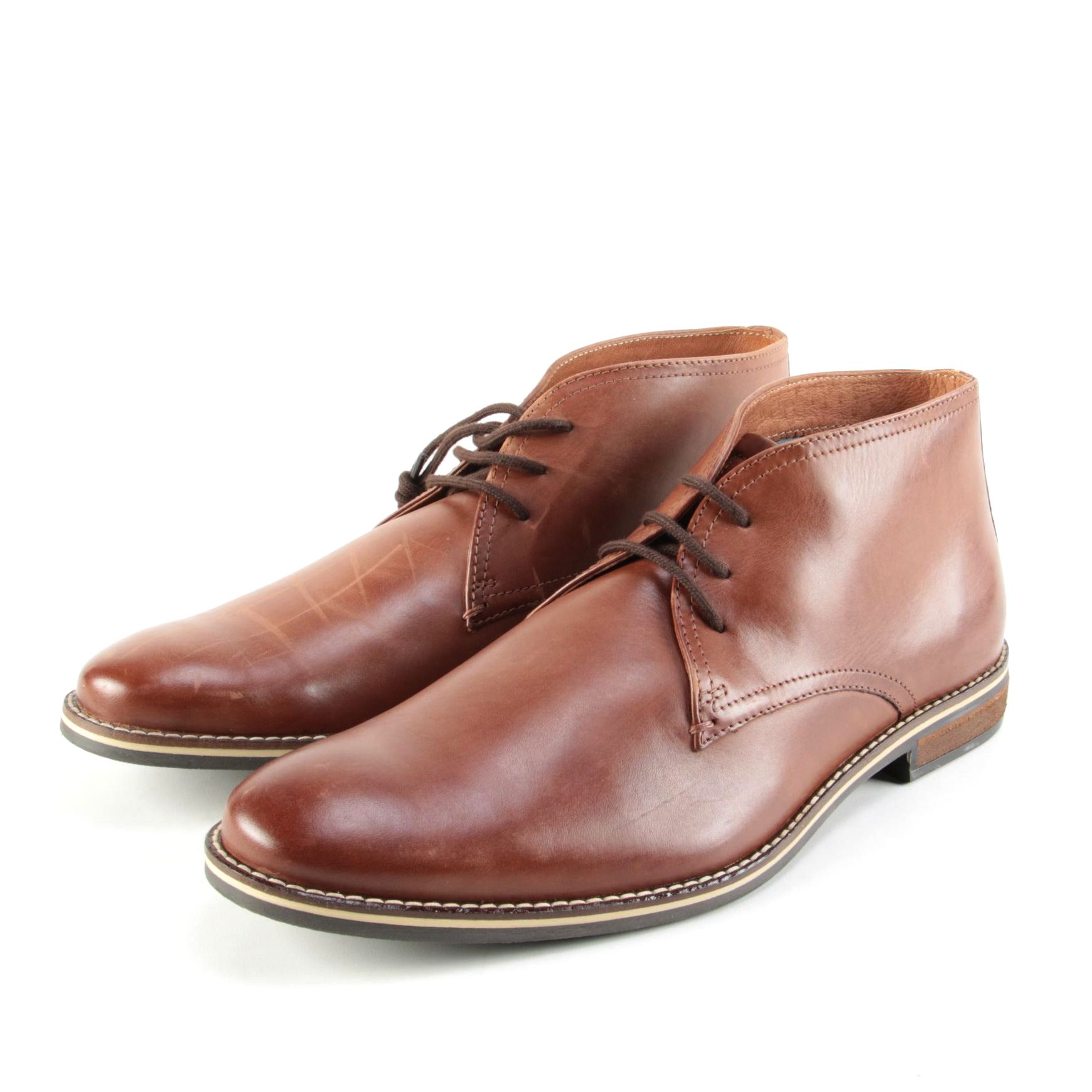 Men's Alfani Jason Brown Leather Derby Shoes