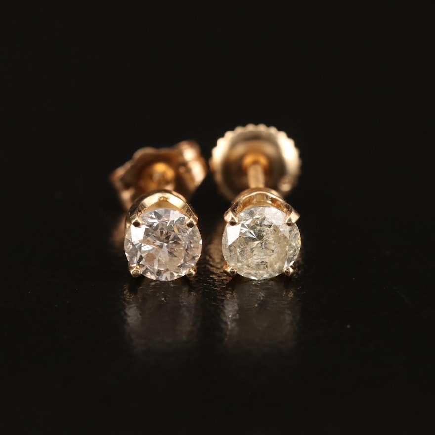 14K 0.80 CTW Diamond Stud Earrings