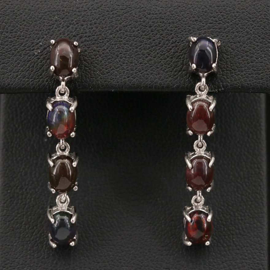 Sterling Opal Dangle Earrings