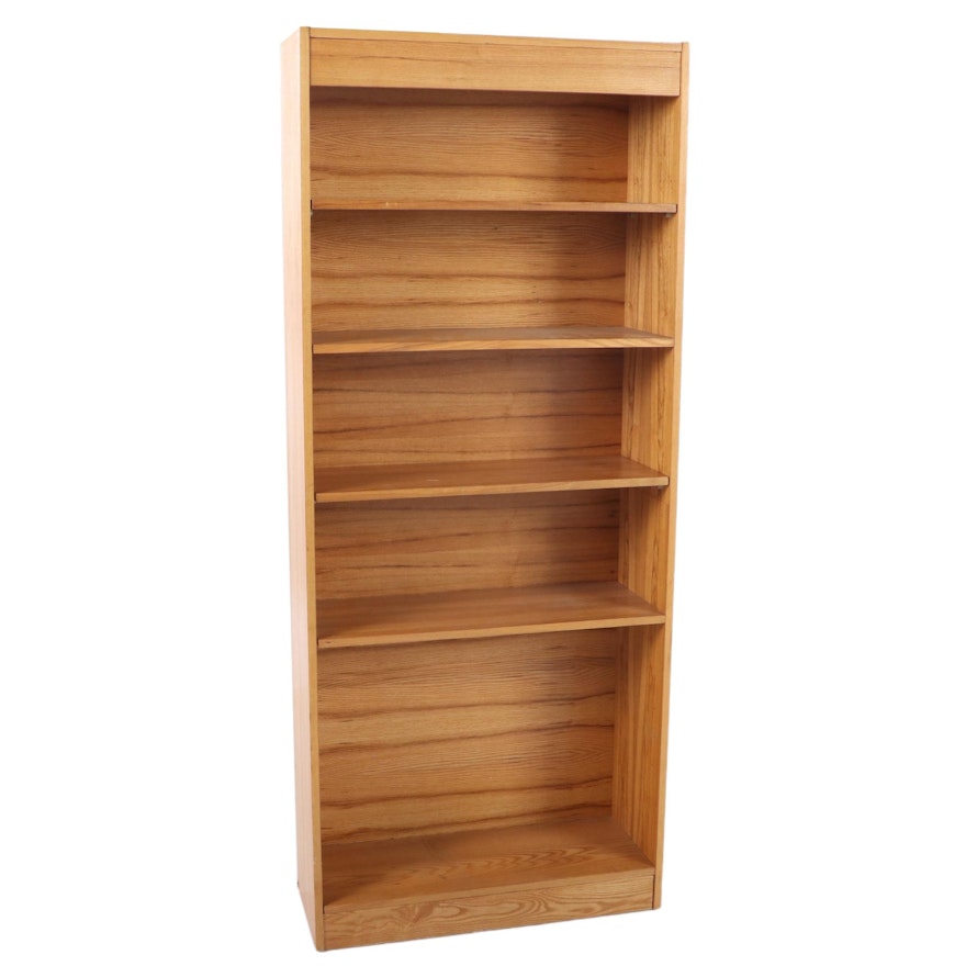 Contemporary Oak-Veneered Open Bookcase
