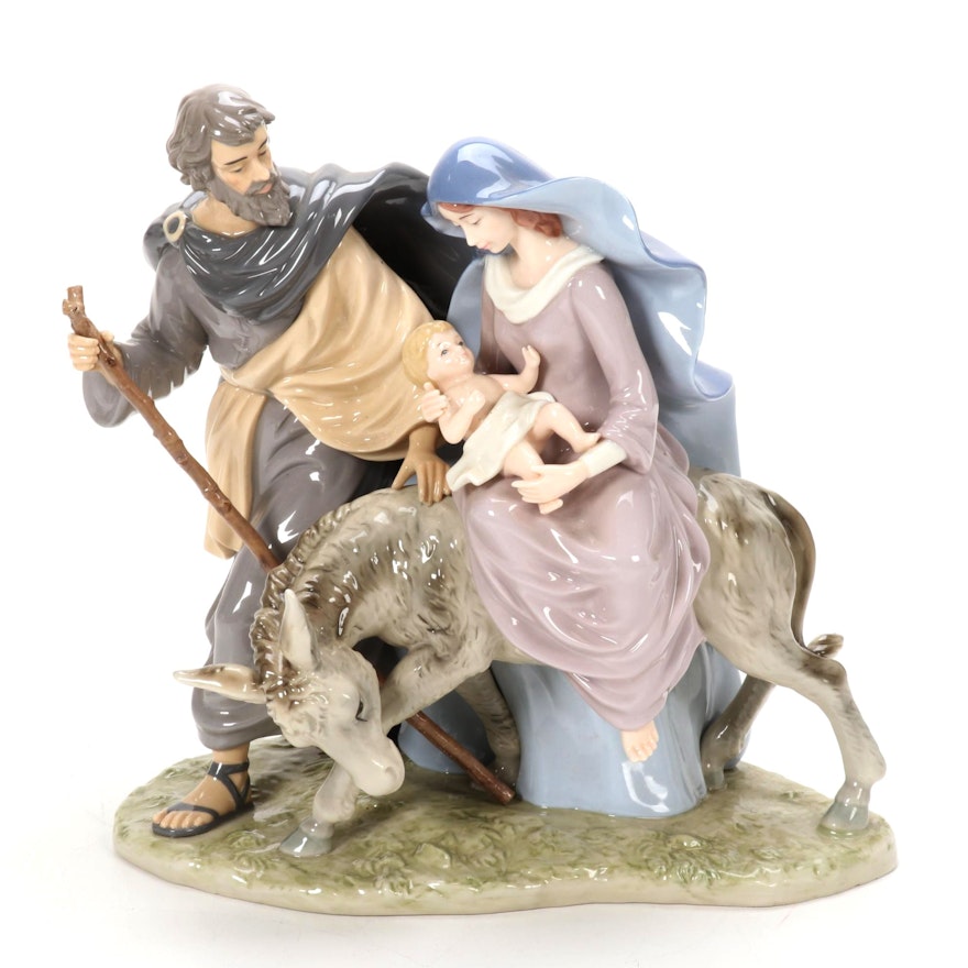 Porcelain Joseph, Mary & Baby Jesus Sculpture