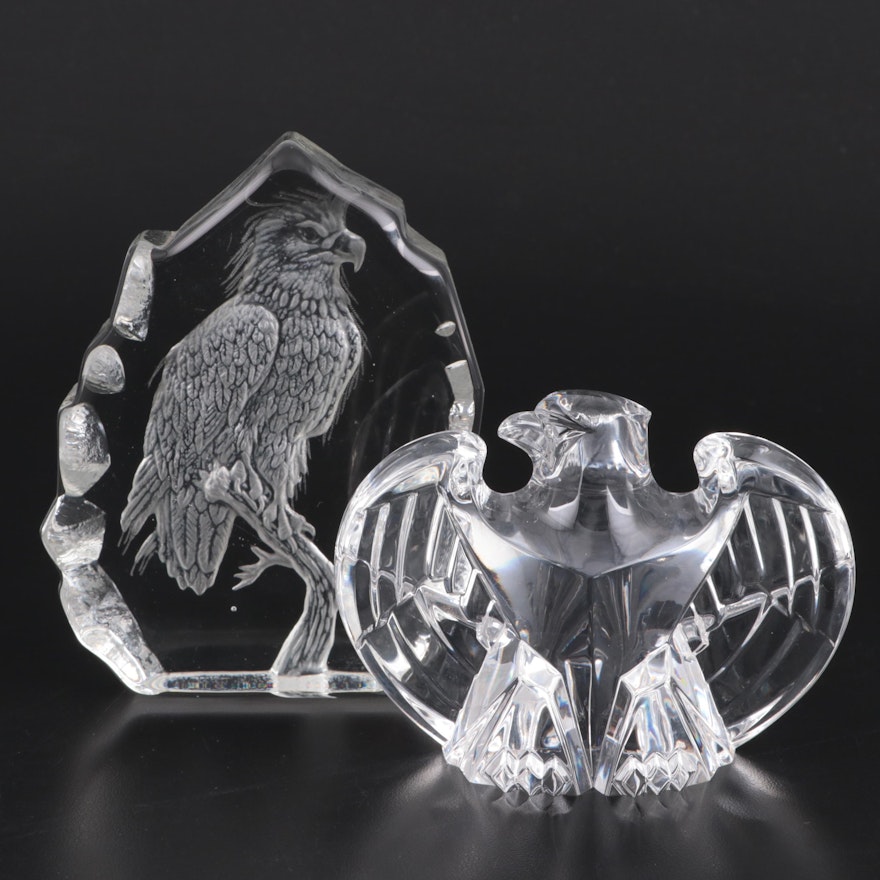Steuben and Crystal Sarmis Royal Eagle Figurines