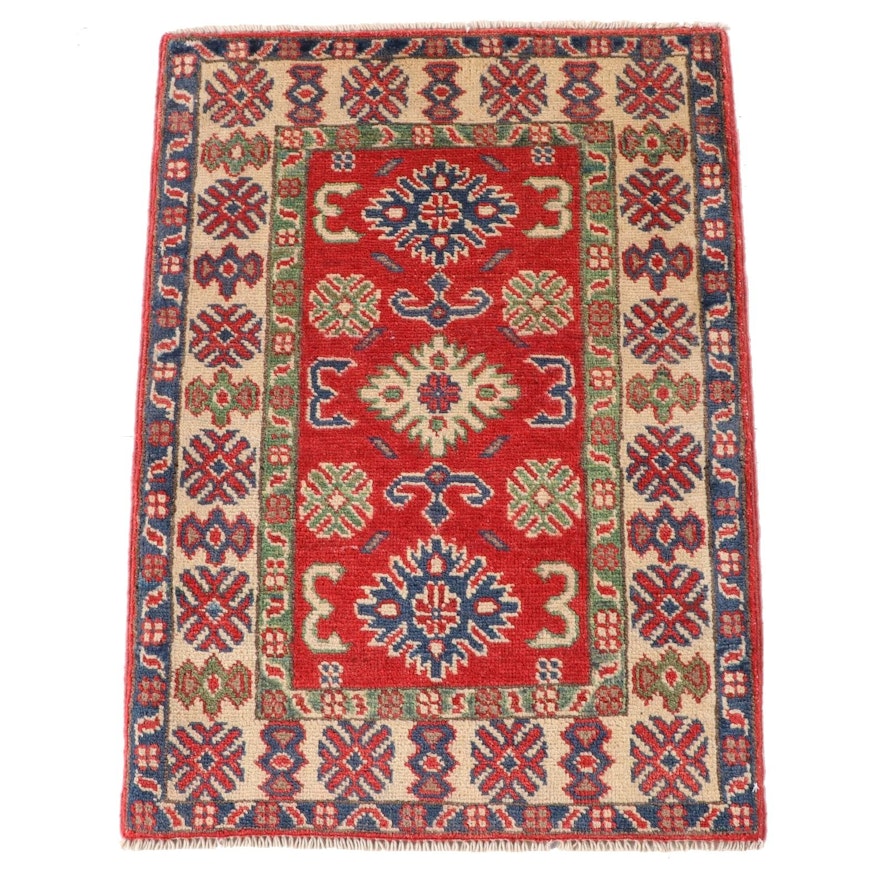 2'1 x 3'0 Hand-Knotted Caucasian Kazak Wool Accent Rug